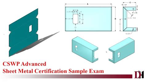 cswp sheet metal exam and lesson|solidworks cswp sample exam.